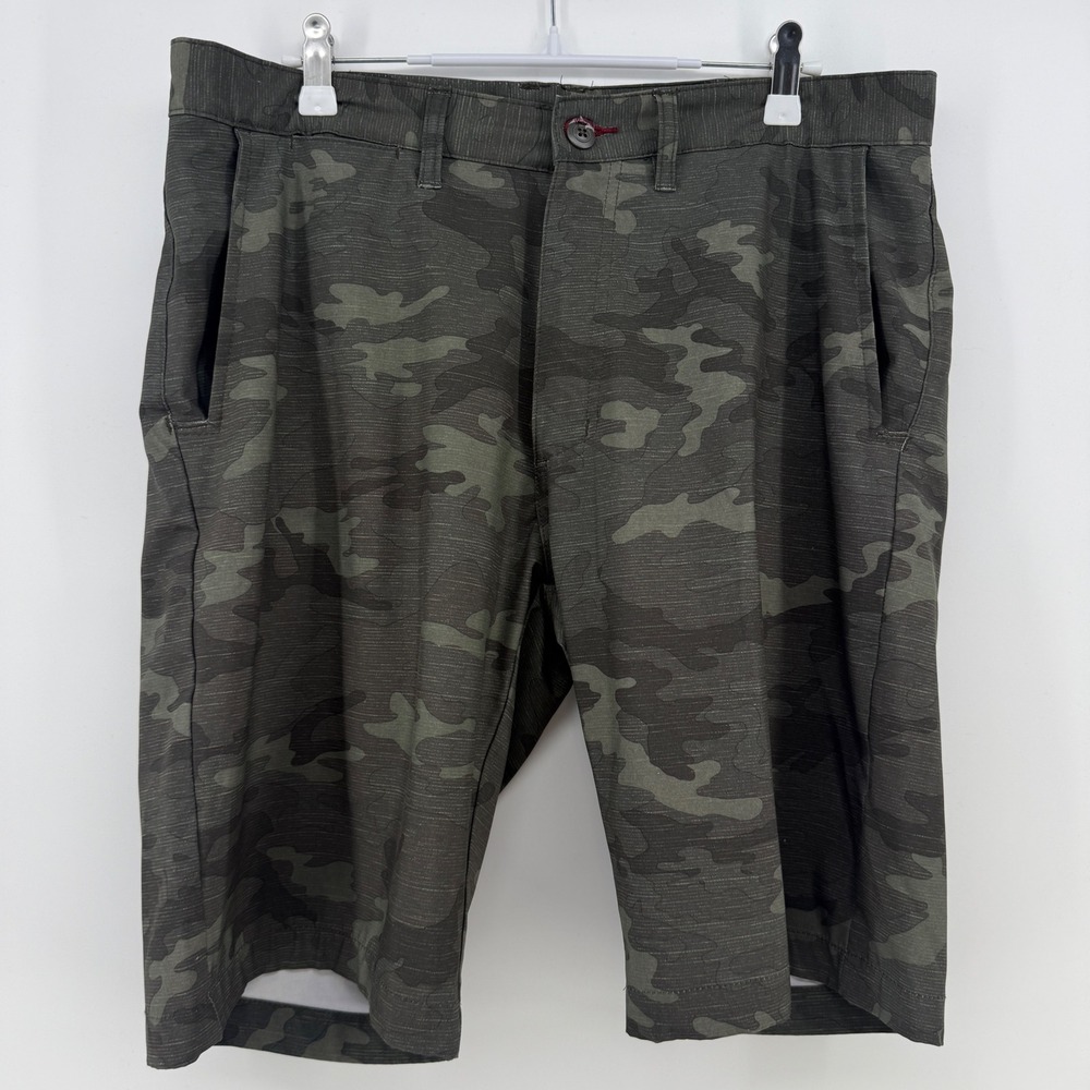 Burnside Mens Army Camo Hybrid Shorts Green Size 32